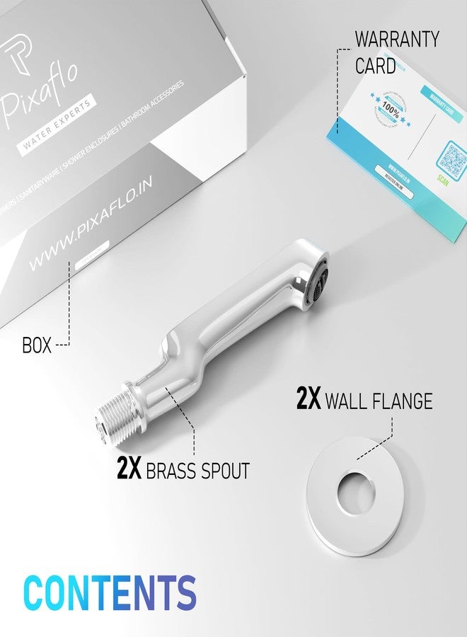 Pixaflo Curio Brass Bath Tub Spout with Wall Flange and Coin Slot Aerator | High Flow (Chrome | Pack of 2) - Image 5